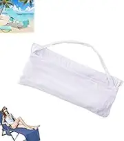 Sun Lounger Towel in Bag with Pockets Storage, Lounge Chair Towel, Beach Chairs Cover, Beach Chair Towels (White)