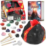 Volcano Gemstone Dig Kit, Science STEM Educational Toys Gifts for Kids Age 6-12