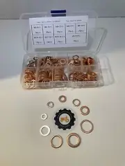M5-M14 Copper Washers Gasket Assortment Set 200 Pcs. - Ships Free