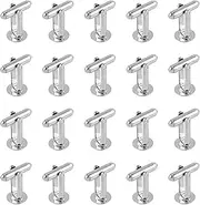 [Framendino] 20 Pack Metal Cufflinks Cuff Button Cufflink Blanks Setting for DIY Crafts Jewelry Making, 20 Pack, no gemstone, Silver, 17300_20_02212024
