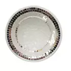 Mosaic Bowl ceramic Bowl White and silver