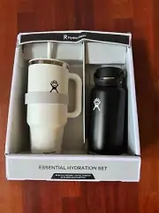 Hydro Flask Hydration Set 40oz Tumbler & 32oz Wide Mouth Bottle in White & Black
