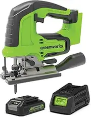 Greenworks 24V Brushless Jigsaw kit with 2Ah Battery and Fast Charger