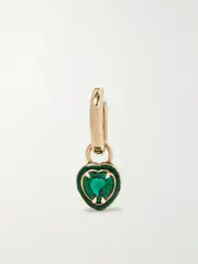 [Alison Lou] Alison Lou - 14-karat Gold Emerald Single Hoop Earring - One size One size Gold