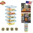 Airtight & Leakproof 4-Cup Glass Food Storage Containers - 5-Pack Meal Prep Set