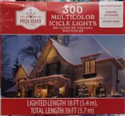 Holiday Time 300 Count Incandescent Multicolor Icicle Christmas Lights