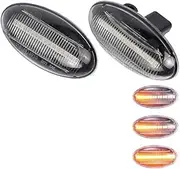 Dynamic Turn Signal LED Side Marker Mirror Light Flashing Indicator For Peugeot 307 206 407 107 607 1007 Citroen C1 C2 C3 C4 C5(Dynamic Crystal Type)