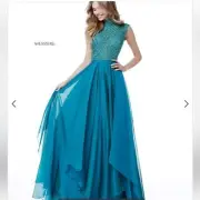 NWT Sherri Hill STUNNING Jade Formal Prom Dress Style #51687 Sz 2