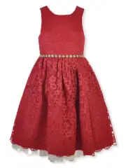 Pretty Me Girls' Laser-Cut Lace Dress