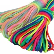 7 Strands Rainbow Cord Colorful Parachute Cords Polyester Rope Garment Accessory
