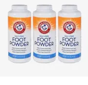 3 Lots of Arm & Hammer Talc-Free Foot Powder, 5 oz. Containers Each Ship Free