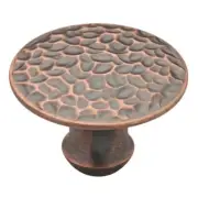 (2-Pack) 1-1/2" Hammered Sweepy Knob Bronze with Copper Highlights