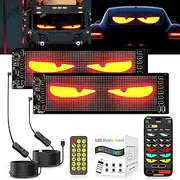ZIMAOER LED Eyes for Trucks, Devil Eyes Lights for Cars, Flexible LED Display, Large Programmable Sign Design for Car, Truck, Business, DIY Dynamic Advertising (2 x 10.2 x 34.8 cm)