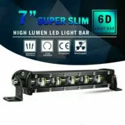 7inch Slim LED Light Bar Work Spot Flood Single Row Offroad Driving ATV 4WD SUV