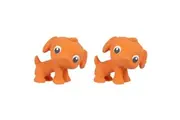 2PK Playgro Earth Eco Play Natural Rubber Pookie Puppy Teething Toy Orange 0m+