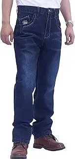 [BOCOMAL] FR Pants for Men Heavy Duty Flame Resistant Jeans Washed Work Jeans