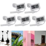 5Pcs Mini Digital Temperature Humidity Meters Gauge w/Probe Gauge LCD Fahrenheit