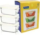 Glasslock Baby Food Rectangle Container, 3-Piece Set, Clear, GL-543 Colour Na...