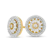 0.33 CT. T.W. Diamond Frame Stud Earrings and Convertible Jacket Set in 10K Gold