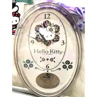 在飛比找蝦皮購物優惠-日本進口Hello Kitty玫瑰系列橢圓形掛鐘