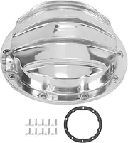 Aluminum Differential Cover, Compatible with Biscayne Caprice Express Impala, HRCGM85BK, 10 Screw Design, 1/2in NPT, Black Finish for Rear Axle Protection (Polished)