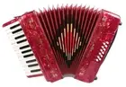 Rossetti 25 Keys 12 Bass Buttons 2512 Piano Accordion - Pearl Red + Case, Strap