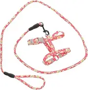 Abaodam Adjustable Escape Cat Harness with Long Leash Comfortable and Secure Design for Outdoor Activities for Cats of All Floral Pattern