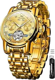 [OLEVS] Automatic Watch for Men Self Winding Mechanical Waterproof Stainless Steel Strap Classic Tourbillon Wrist Watches