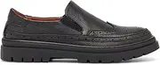 [HASMI] Spring and Autumn British Black Brogues Slip-on Loafers Thick-Soled Casual Leather Shoes