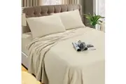 Kingtex Micro Flannelette Sheet Set 40 cm Wall Linen Single