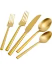Silverware Set Flatware Set Matte Gold Cutlery Set Brushed Finished Heavy 40pcs
