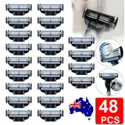 48PCS For Gillette MACH 3 Razor Shaver Trimmer Shaving Replacement Blades