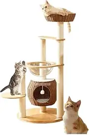 YIGECHENXIN Cat Tree Tower Sturdy Steel Tube, with 4 The Advantages are Obvious Multi-Level Large Cat Tree Tower Suitable for Playing, Scratching, and Sleeping