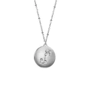 Nevenka 12 Constellation Coin Disc Silver Necklace Engraving Astrology Pendant-Scorpio