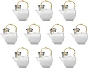 Set of 10 White Porcelain Square Earthenware Jar (With Kagoami) [550cc] 550cc Earthenware Pot Made in China (Setomonohonpo)