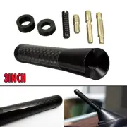 3" CARBON FIBER CAR AM/FM RADIO SHORT STUBBY ANTENNA SCREW ALUMINUM BLACK (for: Mini)