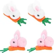 HAKIDZEL 4pcs Cartoon Rabbit Hair Clips Cute Plush Hair Barrettes for Daily Wear