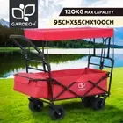 Gardeon Garden Cart with Removable Canopy Trolley Camping Wagon Barrow Folding