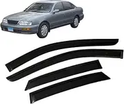 Auto Side Window Wind Deflectors Visors Black Rain Guard Door Visor Vent Shades Dark Smoke Ventvisor Compatible with Toyota Avalon 1995-2012(Compatible with XX10 1995-1999)