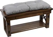 Klear Vu The Gripper Omega Non-Slip Tufted Bench Cushion for Indoor Furniture, Entryway Storage, Bay Window, Corner Nook or Piano Seat, 35 Inches, 04 Gray