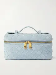 [Bottega Veneta] Bottega Veneta - Bang Bang Vanity Mini Intrecciato Suede Tote - Blue - One size One size Blue