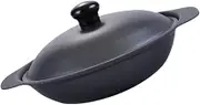 BEBEMOKO Flat Bottom Cast Iron Casserole Even Heating Stove Cooking Pot Kitchen Cookware