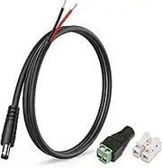 DC Power Pigtails Cable,12V DC5521 Male Plug to Bare Wire Open End Power Supply Repair Cable,Barrel Connector Pigtail for Monitors,Router,CCTV Security Camera,DVR,LED Strip Light,Solar Panels Etc