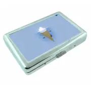Iceberg Ice Cream Whale Em1 Silver Metal Cigarette Case RFID Protection Wallet