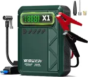 YESPER Car Jump Starter with Air Compressor, 2000A Peak Portable Jump Pack wi...