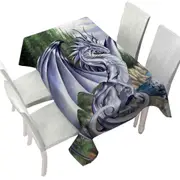 Silver Coastal Grey Dragon Drawing Tablecloth
