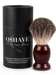 Badger Hair Shaving Brush Wood Handle Man Gift Holidays Secret Santa Christmas