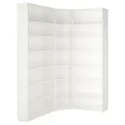 BILLY bookcase corner comb w ext units, white, 136/136x28x237 cm