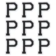 Letters P Patches Black Iron-On Letters Patch for Clothing Repair 9 Pcs