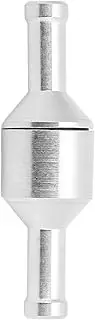 Non Return One Way Check Valve, Akozon Silver Aluminum Alloy Fuel Line One Way Non Return Check Valve, Non-Return One Way Check Valve for Water Oil Petrol Fuel Line(6mm)